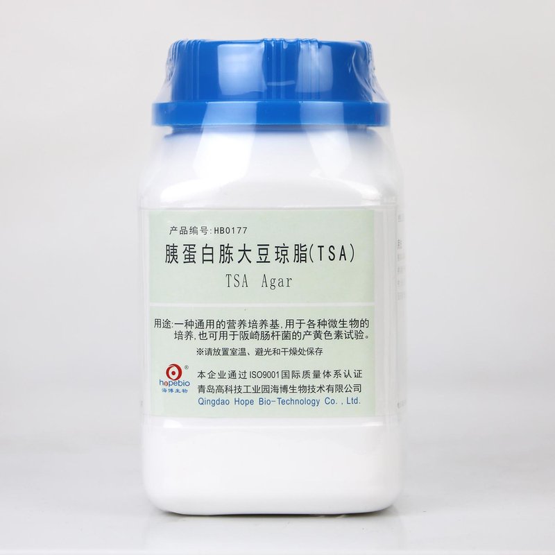 胰蛋白胨大豆琼脂（TSA）/一种通用的营养培养基，用于各种微生物的培养，也可用于阪崎肠杆菌的纯化培养和产黄色素试验 TSA Agar