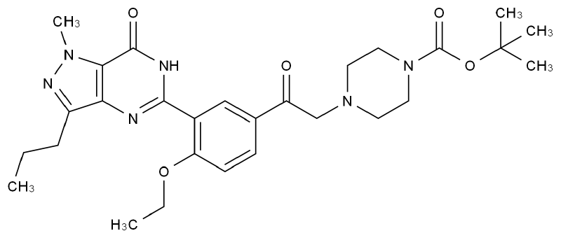 N-叔丁氧羰基-N-去乙基红地那非 N-Boc-N-desethyl Acetildenafil