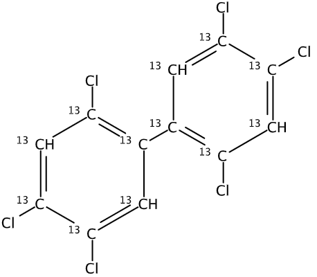 壬烷中2,2',4,4',5,5'-六氯联苯-13C12溶液，5μg/mL 2,2',4,4',5,5'-Hexachlorobiphenyl-13C12 Solution in Nonane, 5μg/mL
