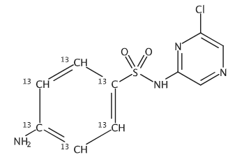 甲醇中磺胺氯吡嗪-13C6溶液，100μg/mL Sulfaclozine-13C6 Solution in Methanol, 100μg/mL