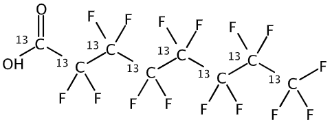 甲醇中全氟辛酸-13C8溶液，5μg/mL Perfluorooctanoic acid-13C8 Solution in Methanol, 5μg/mL