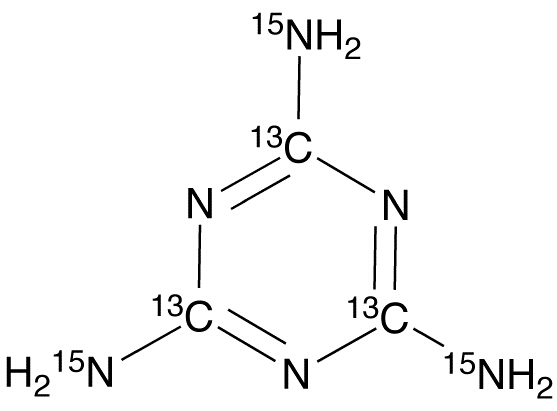 水中三聚氰胺-13C3,15N3溶液，100μg/mL Melamine-13C3,15N3 Solution in Water, 100μg/mL