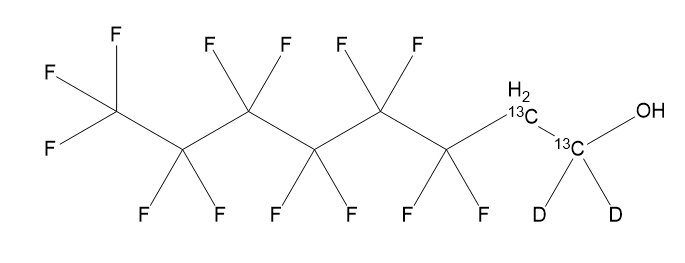 甲醇中1D,1D,2H,2H-全氟辛醇-13C2,D2溶液，5μg/mL 1D,1D,2H,2H-Tridecafluorooctanol-13C2,d2 Solution in Methanol, 5μg/mL