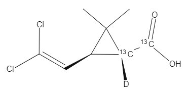 甲基叔丁基醚中反式-菊酸-13C2,D1溶液，100μg/mL trans-Permethric acid-13C2,d1 Solution in MTBE, 100μg/mL