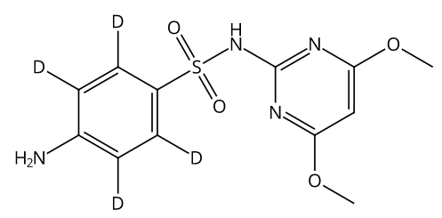 甲醇中磺胺二甲氧嘧啶-D4溶液，100μg/mL Sulfadimethoxypyrimidine-d4 Solution in Methanol, 100μg/mL