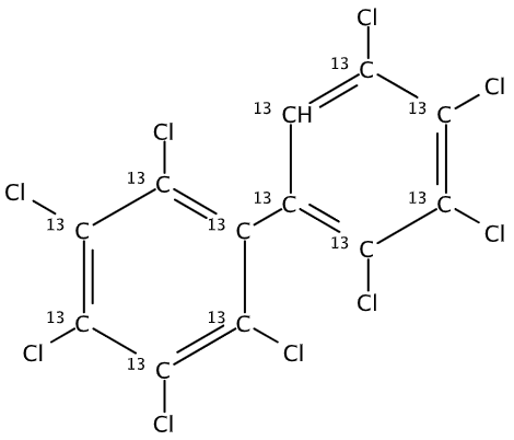 壬烷中2,2',3,3',4,4',5,5',6-九氯联苯-13C12溶液，40μg/mL 2,2',3,3',4,4',5,5',6-Nonachlorobiphenyl-13C12 Solution in Nonane, 40μg/mL