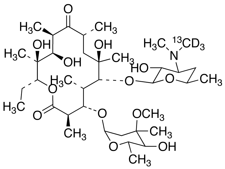 甲醇中红霉素-13C,D3溶液，100μg/mL Erythromycin-13C,d3 Solution in Methanol, 100μg/mL