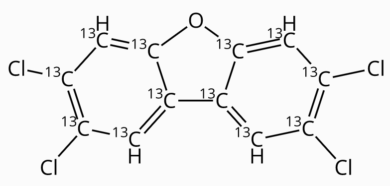 壬烷中2,3,7,8-四氯二苯唑呋喃-13C12溶液，5μg/mL 2,3,7,8-Tetrachlorodibenzofuran-13C12 Solution in Nonane, 5μg/mL