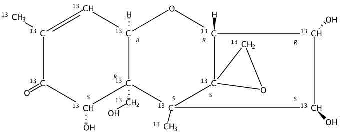 乙腈中雪腐镰刀烯醇-13C15(NIV-13C15)溶液，25μg/mL Nivalenol-13C15 Solution in Acetonitrile, 25μg/mL