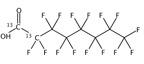 甲醇中全氟辛酸-1,2-13C2溶液，50μg/mL Perfluorooctanoic acid-1,2-13C2 Solution in Methanol, 50μg/mL