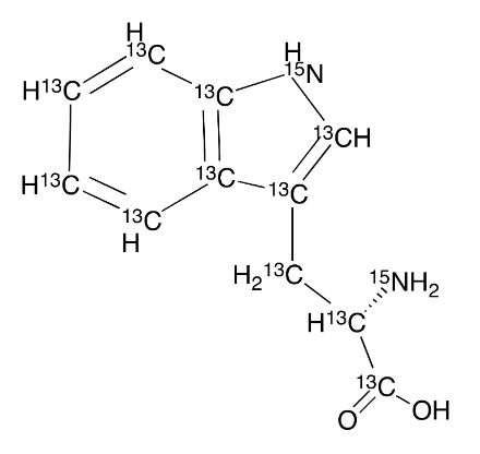 水中L-色氨酸-13C11,15N2溶液，100μg/mL L-Tryptophan-13C11,15N2 Solution in Water, 100μg/mL