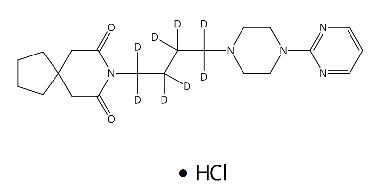 甲醇中丁螺环酮-D8盐酸盐溶液，1000μg/mL Buspirone-d8 hydrochloride Solution in Methanol, 1000μg/mL