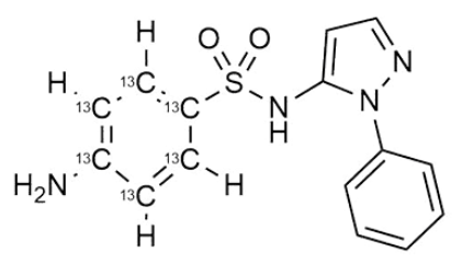 甲醇中磺胺苯吡唑-13C6溶液，100μg/mL Sulfaphenazole-13C6 Solution in Methanol, 100μg/mL