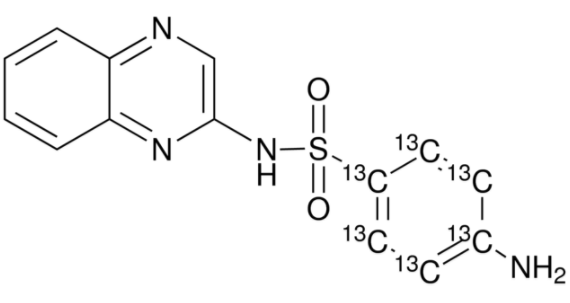 甲醇中磺胺喹噁啉-13C6溶液，100μg/mL Sulfaquinoxaline-13C6 Solution in Methanol, 100μg/mL
