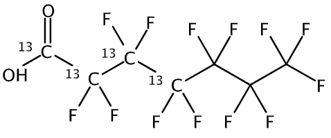 甲醇中全氟庚酸-13C4溶液，50μg/mL Perfluoroheptanoic acid-13C4 Solution in Methanol, 50μg/mL