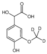 甲醇中DL-4-羟基-3-甲氧基扁桃酸-D3(甲氧基-D3)溶液，1000μg/mL DL-4-Hydroxy-3-methoxymandelic acid-d3 (methoxy-d3) Solution in Methanol, 1000μg/mL