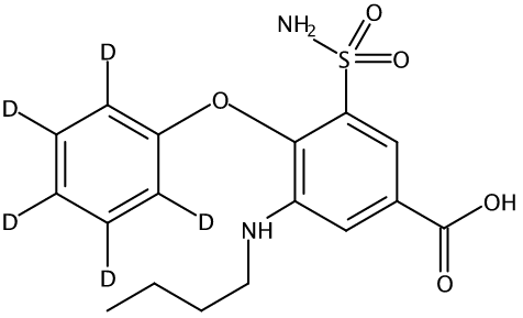 甲醇中布美他尼-D5溶液，100μg/mL Bumetanide-d5 Solution in Methanol, 100μg/mL