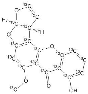 乙腈中柄曲霉素-13C18(STE-13C18)溶液，2.5μg/mL Sterigmatocystin-13C18 Solution in Acetonitrile, 2.5μg/mL