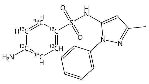 甲醇中磺胺吡唑-13C6溶液，100μg/mL Sulfapyrazole-13C6 Solution in Methanol, 100μg/mL