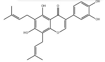 二甲基亚砜中6,8-二异戊烯基香豌豆苷元溶液，1000μg/mL 6,8-Diprenylorobol Solution in DMSO, 1000μg/mL