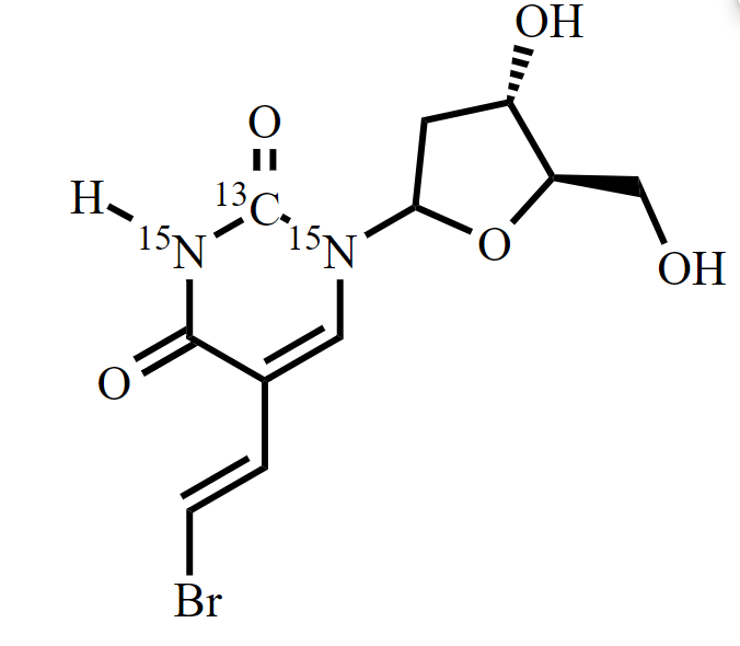 水中溴夫定-13C,15N2溶液，100μg/mL Brivudine-13C,15N2 Solution in Water, 100μg/mL