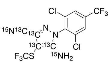 甲醇中氟虫腈硫化物-13C4,15N2溶液，100μg/mL Fipronil sulfide-13C4,15N2 Solution in Methanol, 100μg/mL