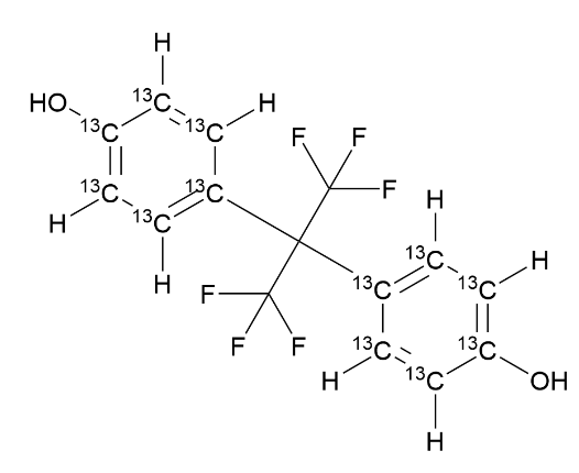 乙腈中双酚AF-13C12溶液，100μg/mL Bisphenol AF-13C12 Solution in Acetonitrile, 100μg/mL