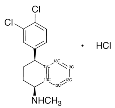 甲醇中舍曲林-13C6盐酸盐溶液，100μg/mL Sertraline-13C6 hydrochloride Solution in Methanol, 100μg/mL