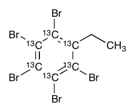 甲苯中2,3,4,5,6-五溴乙苯-13C6溶液，100μg/mL 2,3,4,5,6-Pentabromoethylbenzene-13C6 Solution in Toluene, 100μg/mL
